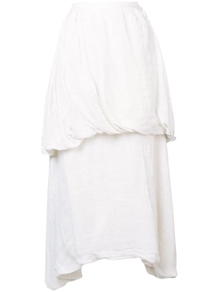 Prada Vintage 1990's Draped Layered Skirt - White