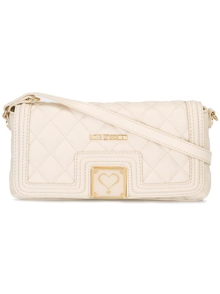 Love Moschino Quilted Clutch, Women's, Nude/neutrals, Polyurethane