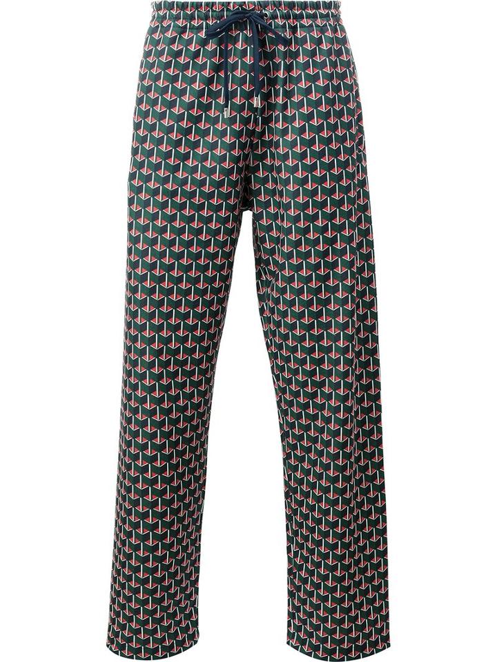 Gucci - Geometric Print Jogging Pants - Men - Cotton/polyester - M, Green, Cotton/polyester
