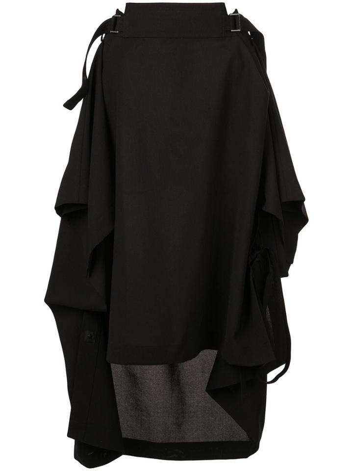 132 5. Issey Miyake Draped Midi Skirt - Black