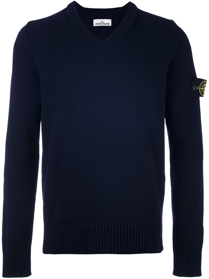 Stone Island 'ml' Pullover, Men's, Size: Medium, Blue, Polyamide/wool