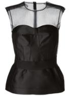 Lanvin Sheer Panel Bustier Top, Women's, Size: 40, Black, Polyester/silk/viscose