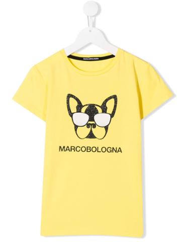 Marco Bologna Kids Teen Dog Print T-shirt - Yellow
