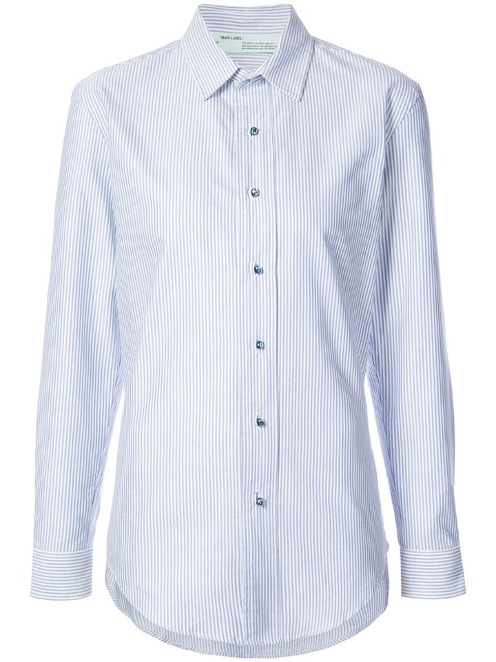 Off-white Formal Striped Shirt - Blue