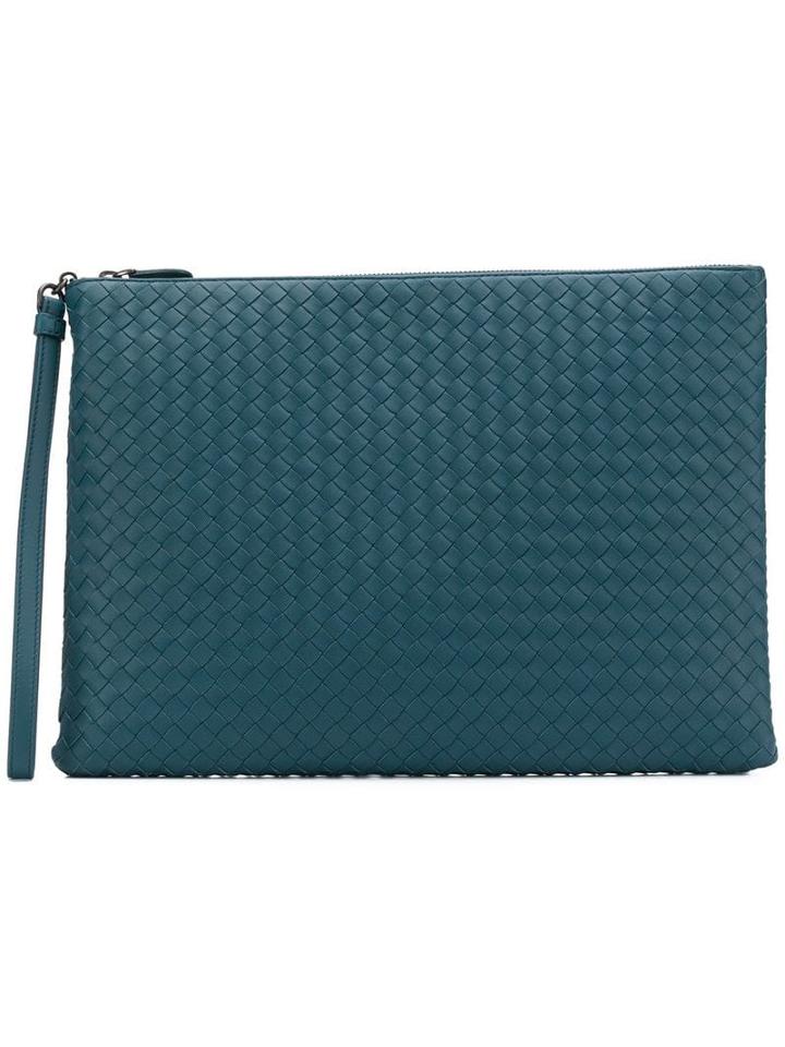 Bottega Veneta Intrecciato Billeto Clutch - Blue