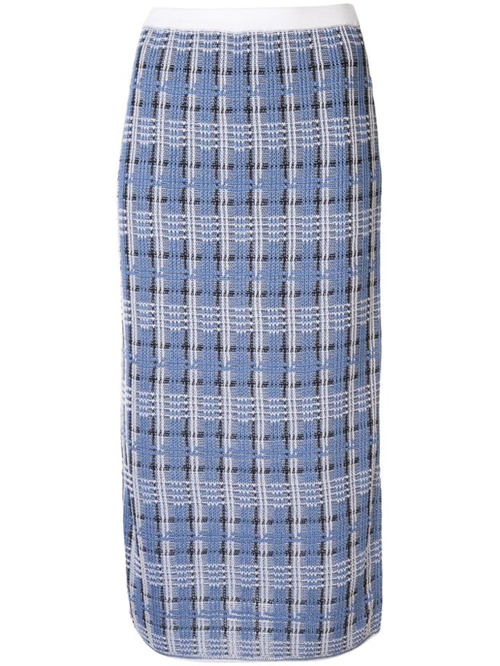 Le Ciel Bleu Check Knit Skirt - Blue