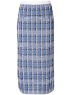 Le Ciel Bleu Check Knit Skirt - Blue