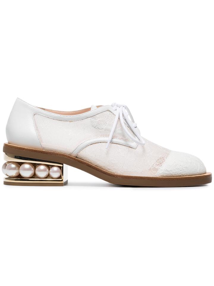 Nicholas Kirkwood White Casati 35 Brogues With Pearls