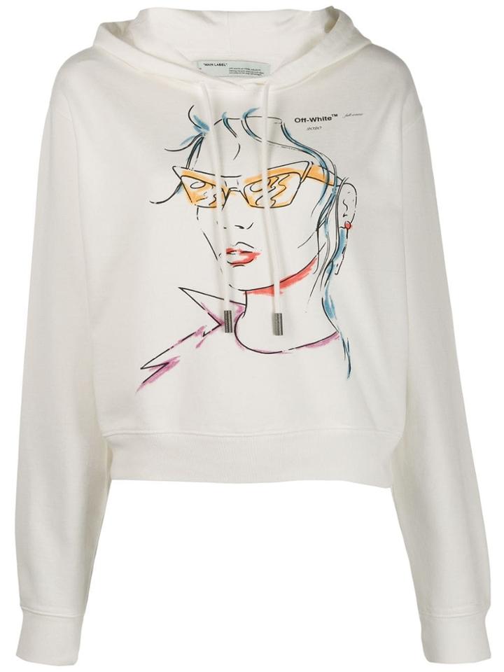 Off-white Illustrated Face Print Hoodie