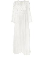 Zimmermann Valour Ruffle Dress, Women's, Size: 2, White, Silk/cotton