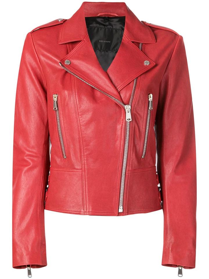 Belstaff Fitted Biker Jacket - Red