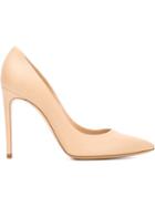 Casadei Pointed Toe Pumps, Women's, Size: 40, Nude/neutrals, Leather