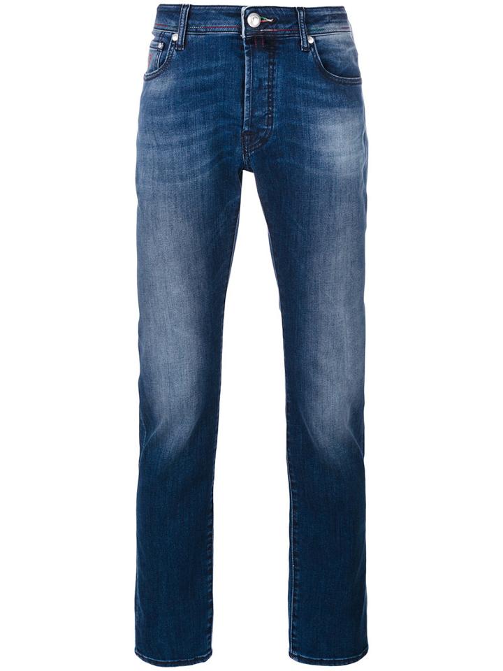 Jacob Cohen Straight Leg Jeans, Men's, Size: 38/34, Blue, Cotton/elastodiene