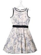 Monnalisa Teen Floral Dress - White