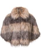 Unreal Fur Faux Fur Landscape Cape - Grey