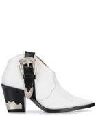 Toga Pulla Buckled Cowboy Boots - White