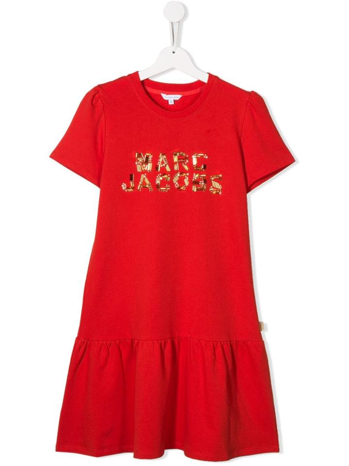 Little Marc Jacobs Logo T-shirt Dress - Red