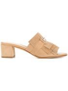 Tod's Double T Fringed Mules - Nude & Neutrals