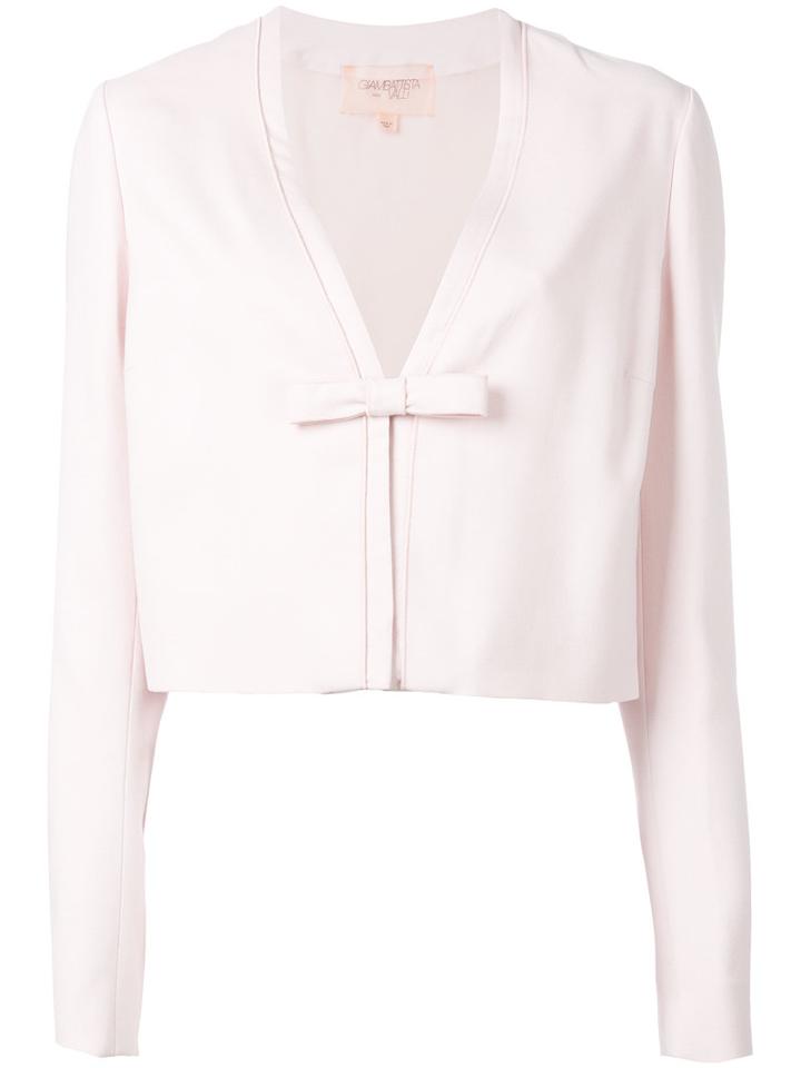 Giambattista Valli Cropped Bow Jacket, Women's, Size: 42, Pink/purple, Silk/spandex/elastane/viscose