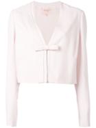 Giambattista Valli Cropped Bow Jacket, Women's, Size: 42, Pink/purple, Silk/spandex/elastane/viscose