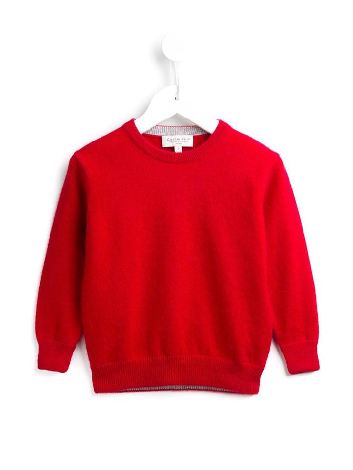 Cashmirino Round Neck Jumper, Toddler Boy's, Size: 2 Yrs, Red