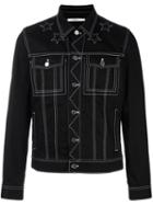 Givenchy Embroidered Star Denim Jacket, Men's, Size: Large, Black, Cotton/polyester