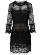 Yves Saint Laurent Vintage Sheer Lace Cocktail Dress - Black