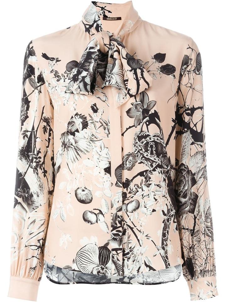 Roberto Cavalli Printed Blouse, Women's, Size: 40, Pink/purple, Silk