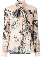 Roberto Cavalli Printed Blouse, Women's, Size: 40, Pink/purple, Silk