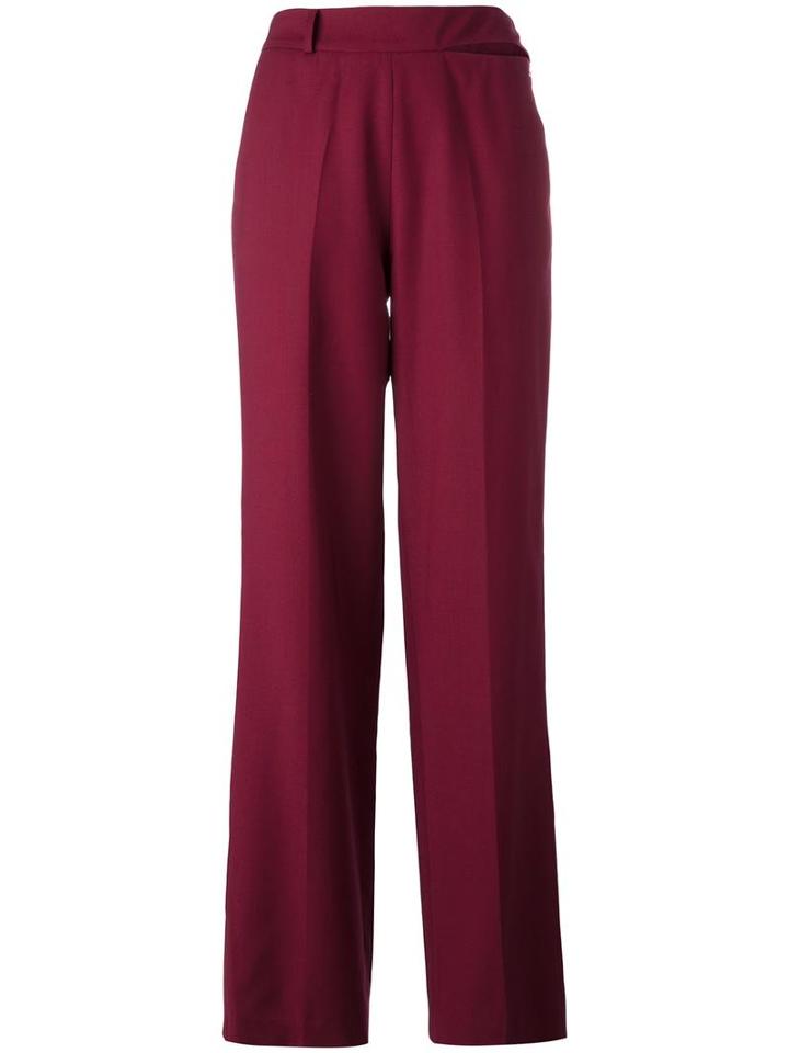 Each X Other Straight Tailored Trousers, Women's, Size: Large, Red, Wool