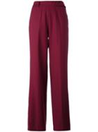 Each X Other Straight Tailored Trousers, Women's, Size: Large, Red, Wool