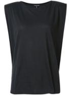 R13 Shoulder Pads Muscle T-shirt, Women's, Size: Xs, Black, Cotton/cashmere