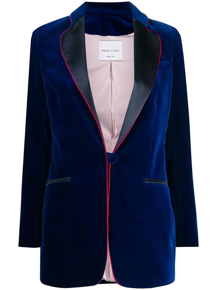 Hebe Studio Velvet Jacket - Blue