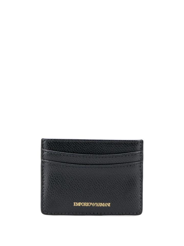 Emporio Armani Logo Embossed Cardholder - Black