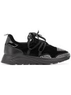 Blumarine Crystal Embellished Sneakers - Black