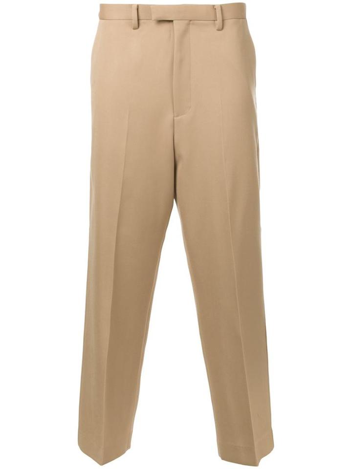 Cityshop Wide-leg Cropped Chinos, Men's, Size: Medium, Brown, Polyester
