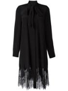 Mcq Alexander Mcqueen Lace Hem Shirt Dress, Women's, Size: 42, Black, Silk/polyamide