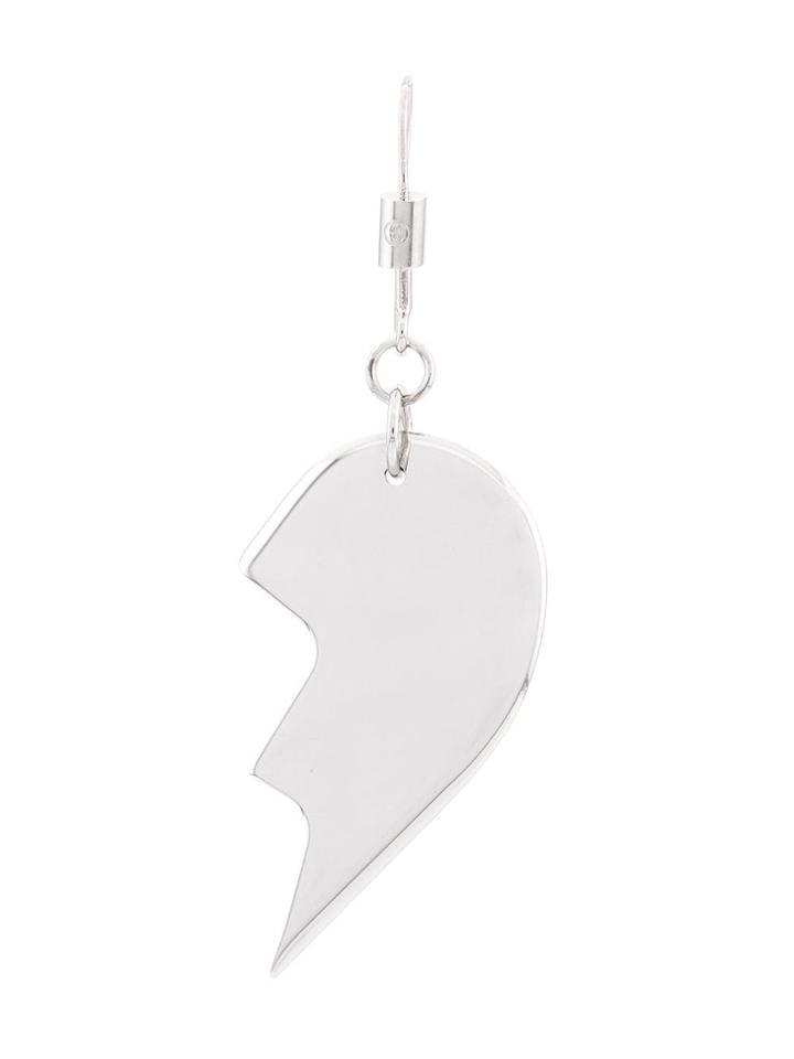 Mm6 Maison Margiela Broken Heart Earring - Silver