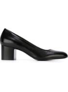 Veronique Branquinho Chunky Heel Pumps, Women's, Size: 37, Black, Calf Leather/leather