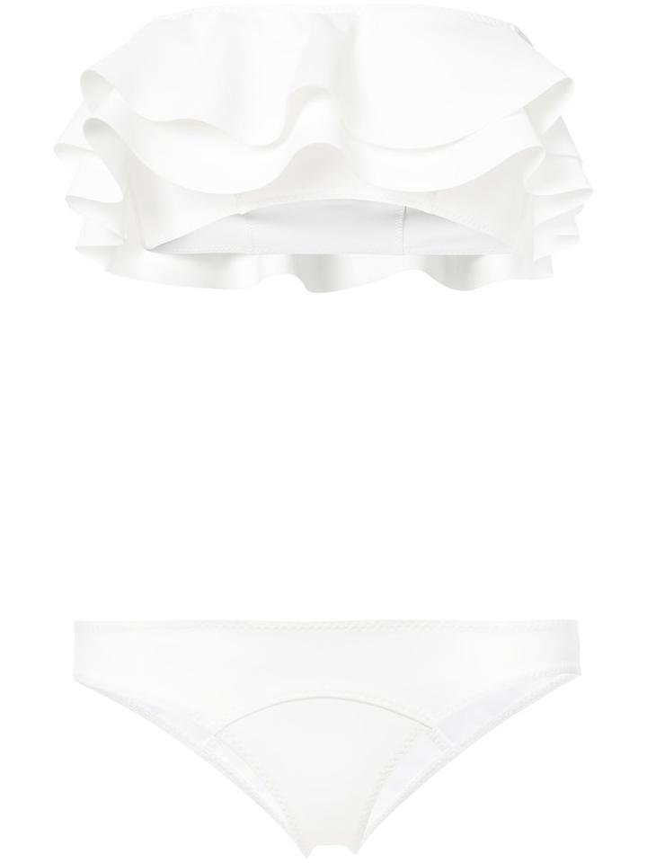 Lisa Marie Fernandez - Sabine Ruffled Bikini - Women - Nylon/spandex/elastane - Xs, White, Nylon/spandex/elastane