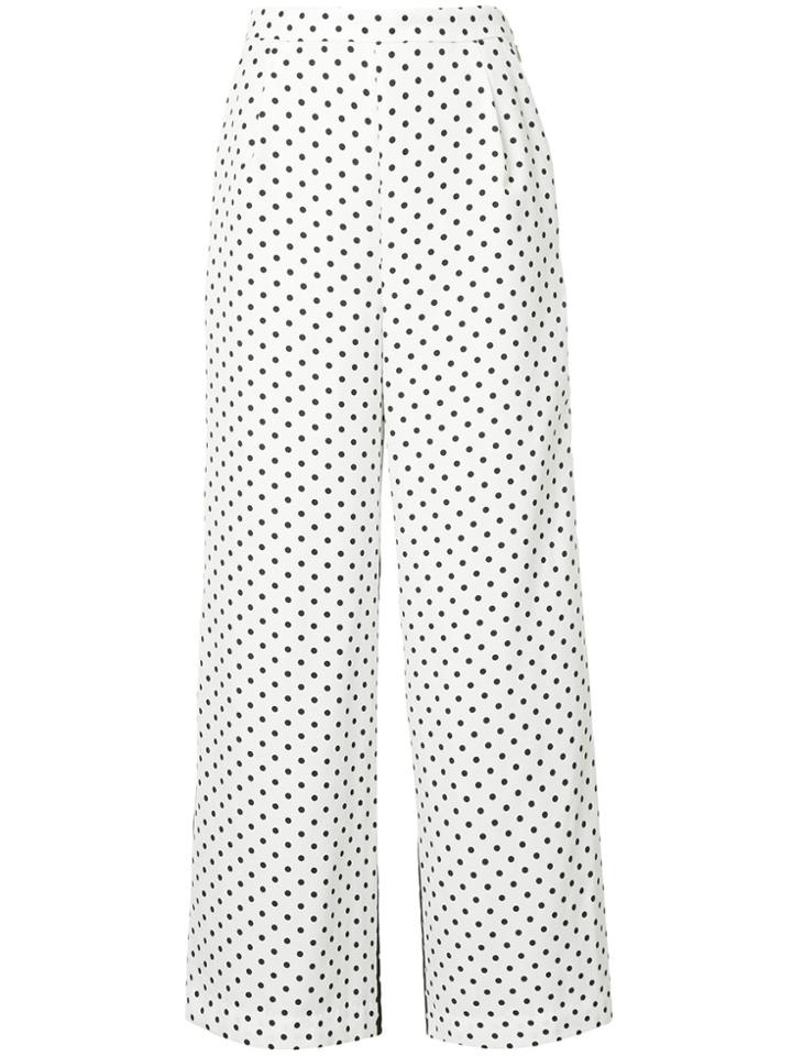 Han Ahn Soon Flared Polka Dot Trousers - White