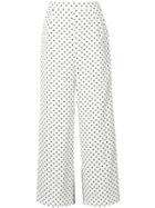 Han Ahn Soon Flared Polka Dot Trousers - White