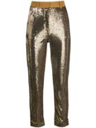 L'autre Chose Sequin Embellished Trousers - Gold