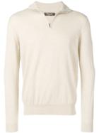 Loro Piana Knit Zip Front Sweater - Neutrals