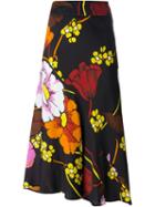Marni Floral Print Skirt, Women's, Size: 42, Black, Viscose