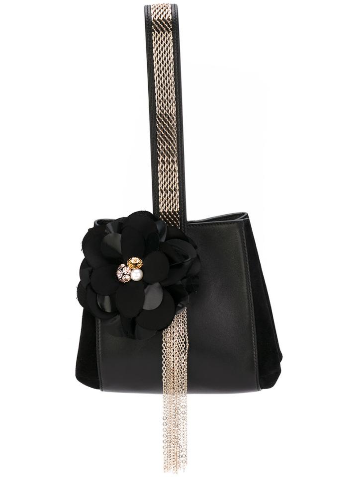 Lanvin - Corsage Shoulder Bag - Women - Leather - One Size, Black, Leather