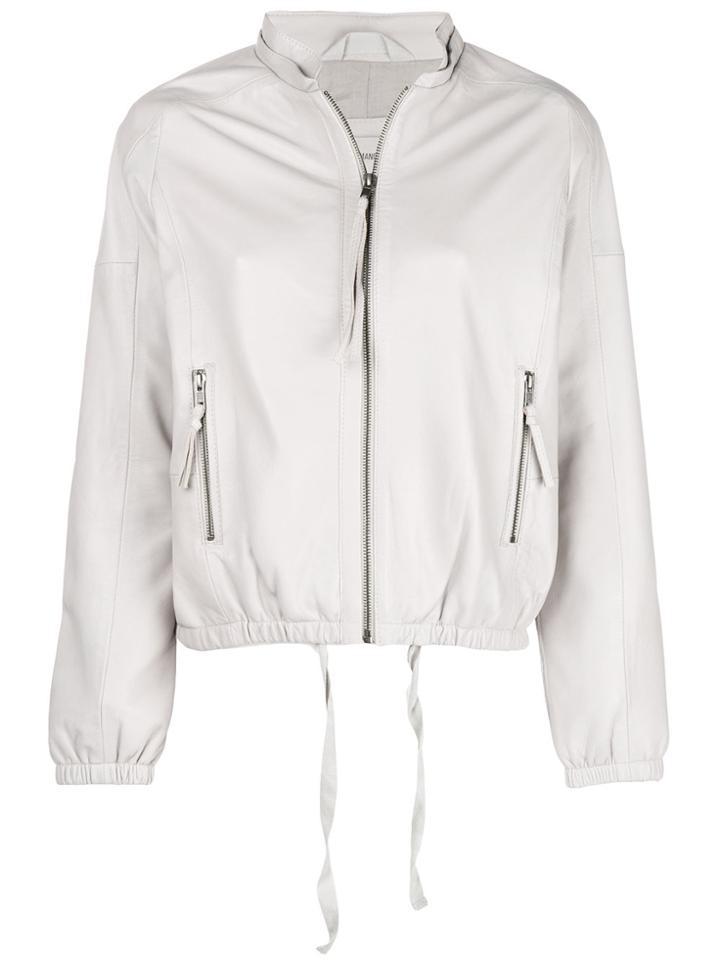 Humanoid Leather Bomber Jacket - White