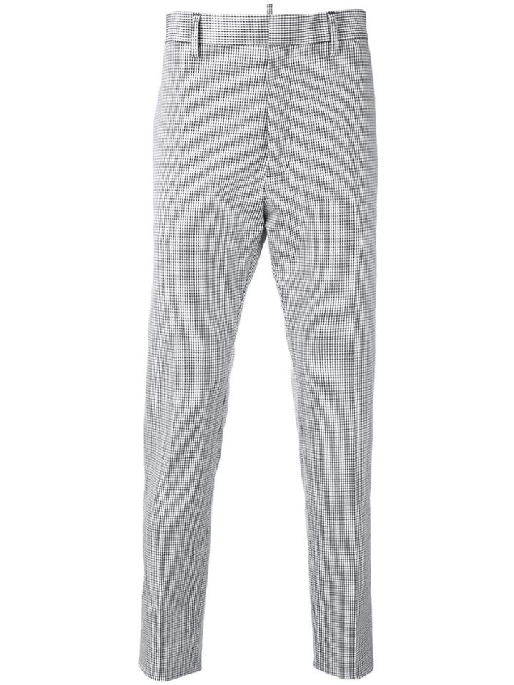 Dsquared2 Tailored Check Print Trousers - Black