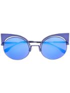 Fendi Eyewear - Eyeshine Sunglasses - Women - Acetate/metal (other) - One Size, Blue, Acetate/metal (other)