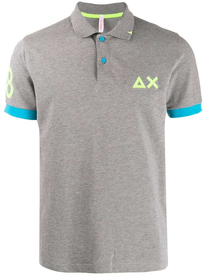 Sun 68 Fluorescent Patches Polo Shirt - Grey